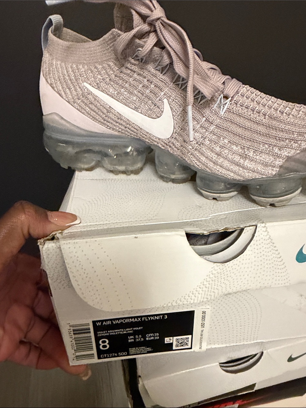 Nike Women’s Knit Lace-Up Sneaker in Blush Pink - Picture 3 of 3